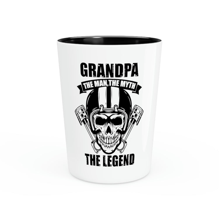 Shot Glass Party Ceramic Tequila Vintage Granddads Motorcycling Enthusiasts Illustration Gag Skulls Graphic Driving