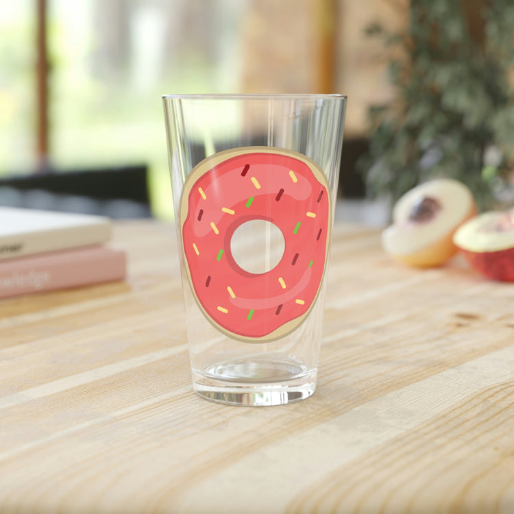 Beer Glass Pint 16ozHumorous Donuts Illustration Foodie Sayings Gift | Hilarious Pocket Doughnut