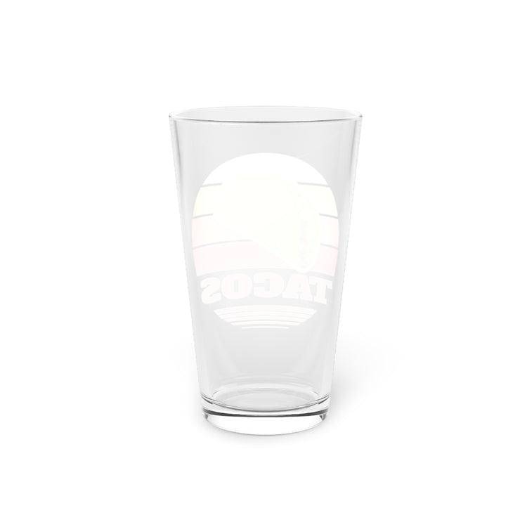 Beer Glass Pint 16oz Mexican Party Sunset Design Graphic