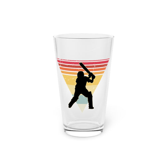Beer Glass Pint 16oz  Humorous Gameday Athlete Player Surrey Pitch Enthusiast Fun Hilarious Catcher