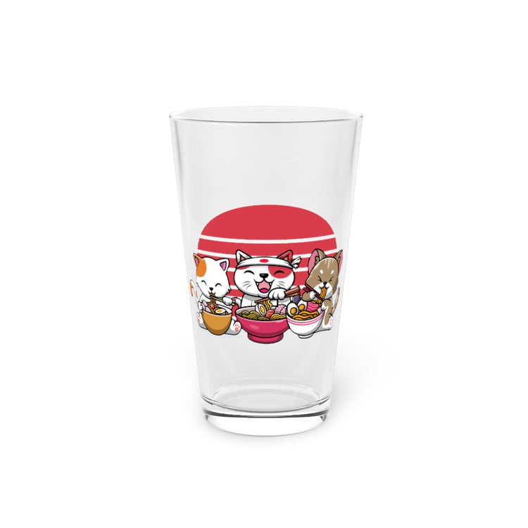 Beer Glass Pint 16oz Hilarious Noodle Enthusiast Cute Anime Foodie Kawaii Lover