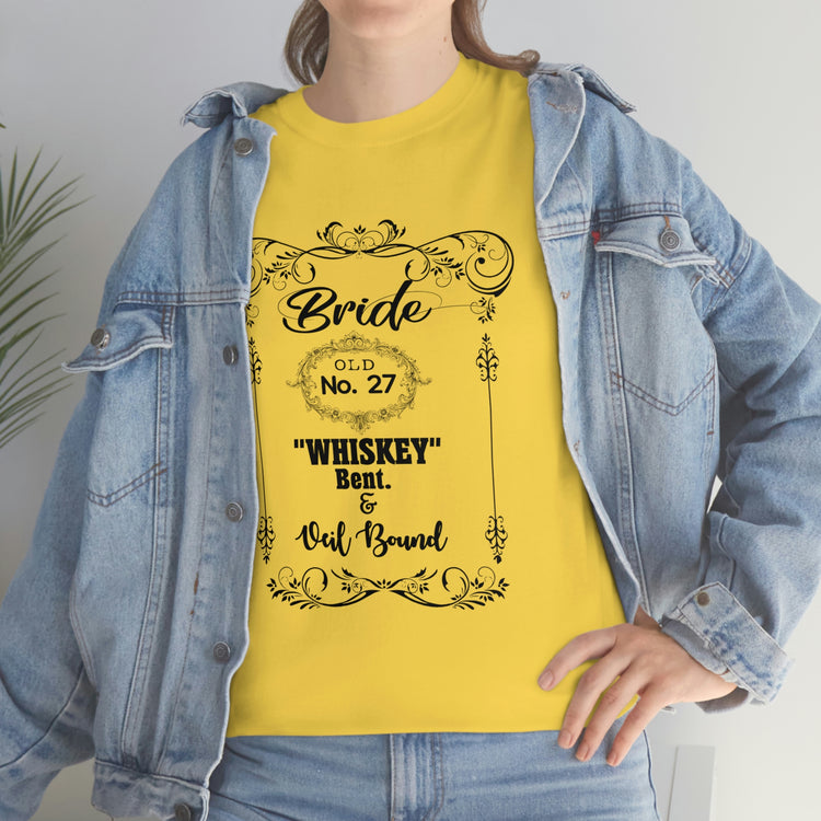 Funny Bridal Drinking Bachelorettes Statements Wedding Bride Hilarious Bridesmaids Partying Sayings Whiskey   White Shirt / Black Print for