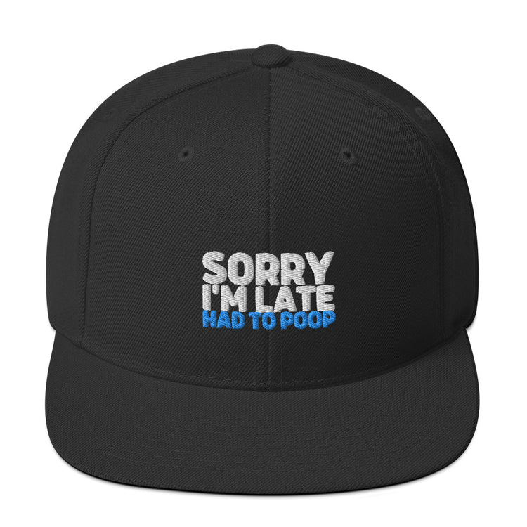 Snapback Hat  Humorous Humor Poop Sarcasm Sarcastic Laughter Ridicule Pun Novelty Humors Chuckle Derision Playfulness Fun