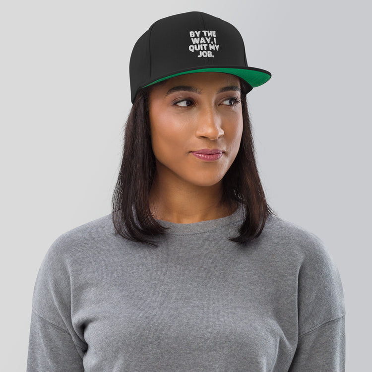 Snapback Hat  Hilarious Resignation Quitting Working Worker Novelty Resigned Quitted Workplace Occupation