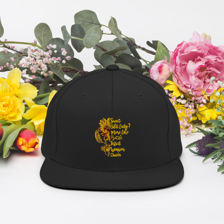 Snapback Hat Novelty Helianthus Flower Marigold Floweret Enthusiast Hilarious Floret Yellow Blooms Blossoms Lawn