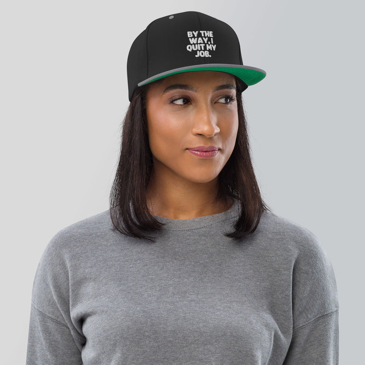 Snapback Hat Humorous Resignation Quitting Working Worker Enthusiast Hilarious Resigned Quitted Workplace Occupation