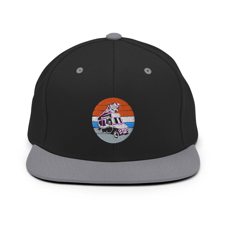 Snapback Hat Hilarious Old-Fashioned Nostalgic Automobiling Sweets Van Humorous Soft-Serve Commercial Truck