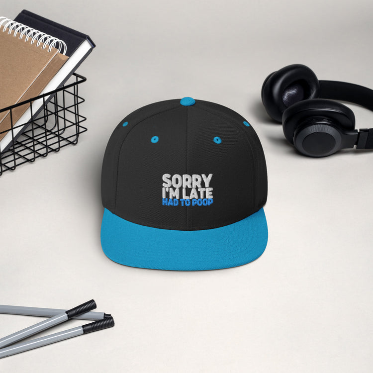 Snapback Hat  Humorous Humor Poop Sarcasm Sarcastic Laughter Ridicule Pun Novelty Humors Chuckle Derision Playfulness Fun