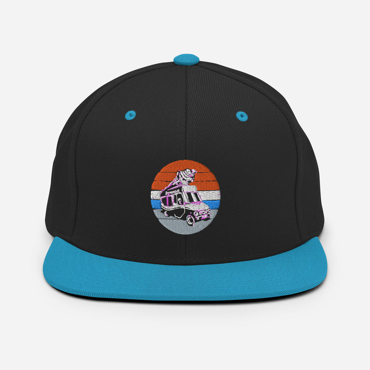 Snapback Hat Hilarious Old-Fashioned Nostalgic Automobiling Sweets Van Humorous Soft-Serve Commercial Truck