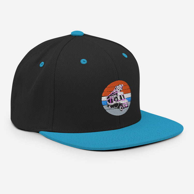 Snapback Hat Hilarious Old-Fashioned Nostalgic Automobiling Sweets Van Humorous Soft-Serve Commercial Truck