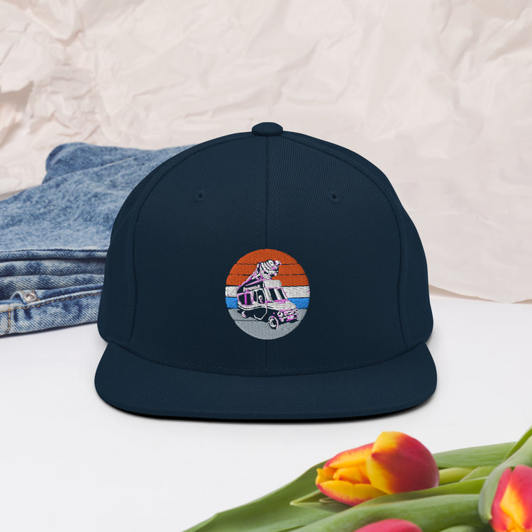 Snapback Hat Hilarious Old-Fashioned Nostalgic Automobiling Sweets Van Humorous Soft-Serve Commercial Truck