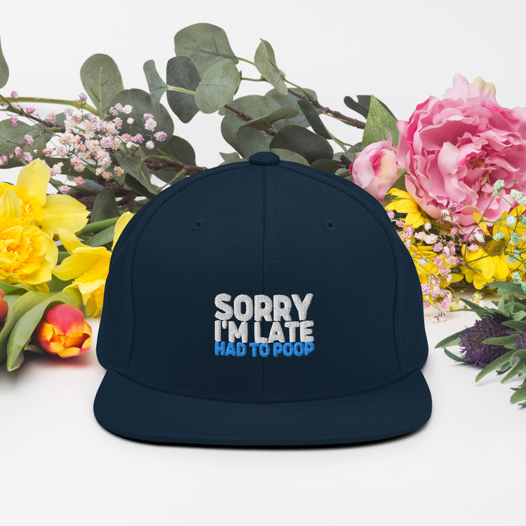 Snapback Hat  Humorous Humor Poop Sarcasm Sarcastic Laughter Ridicule Pun Novelty Humors Chuckle Derision Playfulness Fun