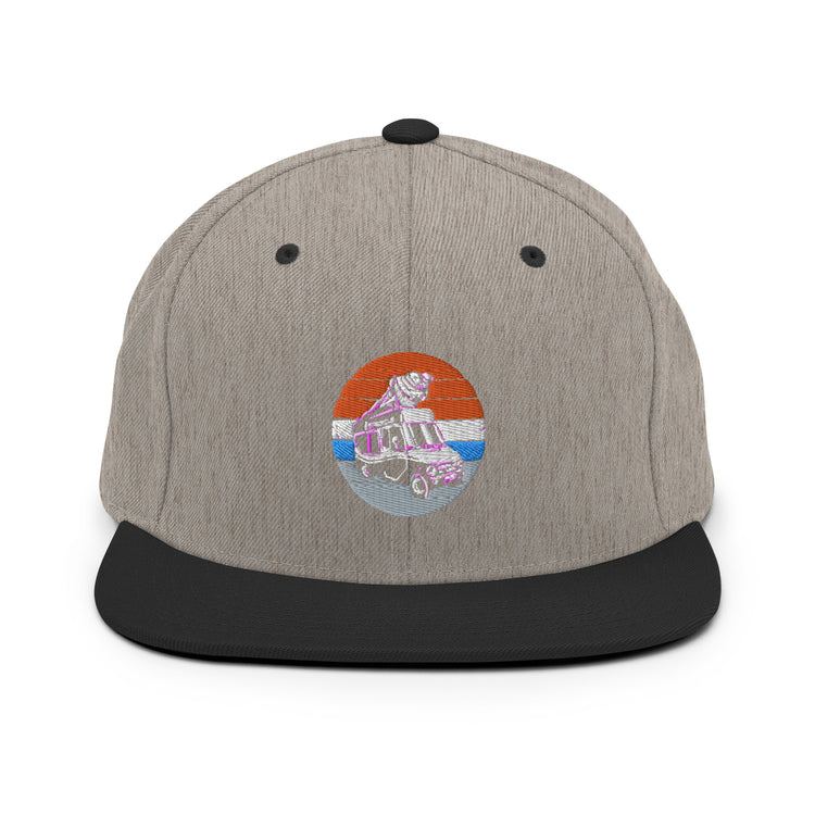 Snapback Hat Hilarious Old-Fashioned Nostalgic Automobiling Sweets Van Humorous Soft-Serve Commercial Truck