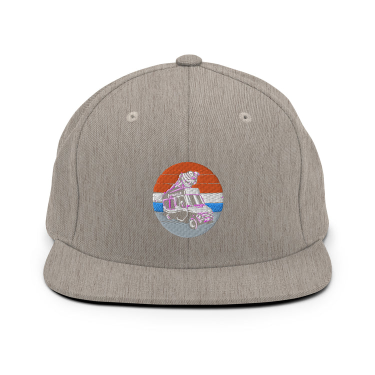 Snapback Hat Hilarious Old-Fashioned Nostalgic Automobiling Sweets Van Humorous Soft-Serve Commercial Truck