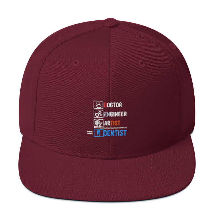 Snapback Hat Humorous Orthodontics Orthodontist Tooth Expert Novelty Endodontist Endodontics Surgeon Medicine