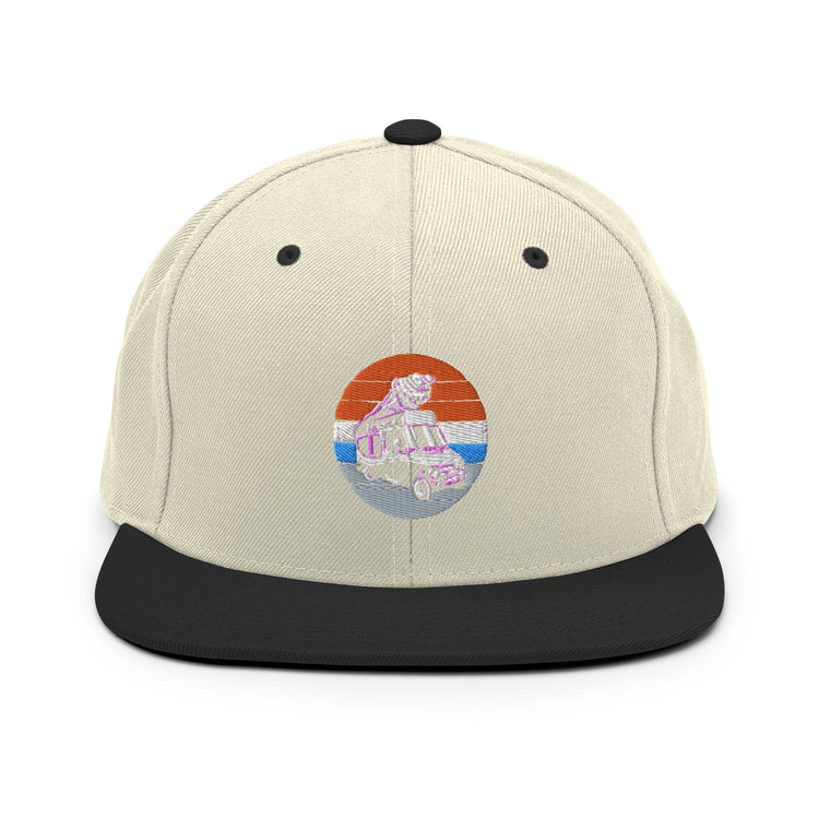 Snapback Hat Hilarious Old-Fashioned Nostalgic Automobiling Sweets Van Humorous Soft-Serve Commercial Truck