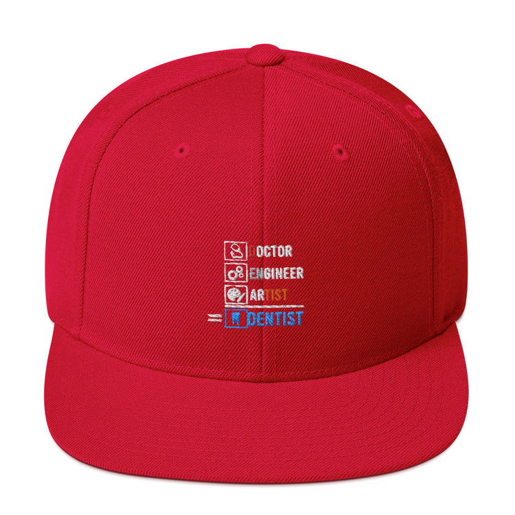 Snapback Hat Humorous Orthodontics Orthodontist Tooth Expert Novelty Endodontist Endodontics Surgeon Medicine