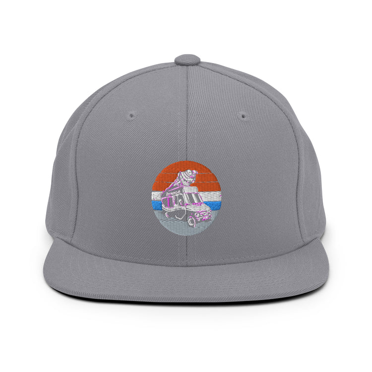 Snapback Hat Hilarious Old-Fashioned Nostalgic Automobiling Sweets Van Humorous Soft-Serve Commercial Truck