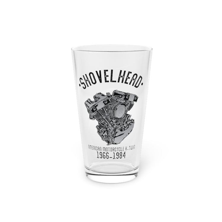 Beer Glass Pint 16oz  shovelhead american motorcycle v-twin Vintage Shovelhead Motorcycle Enthusiasts