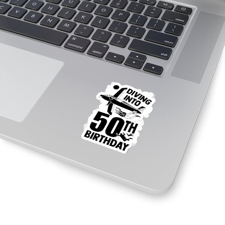 Sticker Decal Humorous Diving Into My 50th Birthday Parachuting Enthusiast Humorous Diving Stickers For Laptop Car