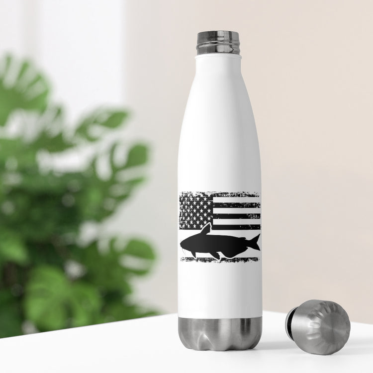 20oz Insulated Bottle Hilarious Nationalistic Angling Fishing Fisherman US Banner Humorous Patriotic