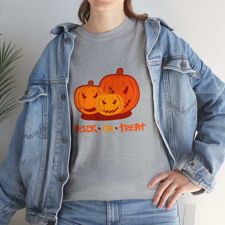 Shirt Funny Trick Or Treat Pumpkin Jack O Halloween Playful costume Lantern Graphic T-Shirt Unisex Heavy Cotton Tee