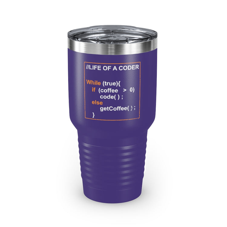 30oz Tumbler Stainless Steel Colors Hilarious Programmers Software System Analyst Enthusiast Humorous Coding
