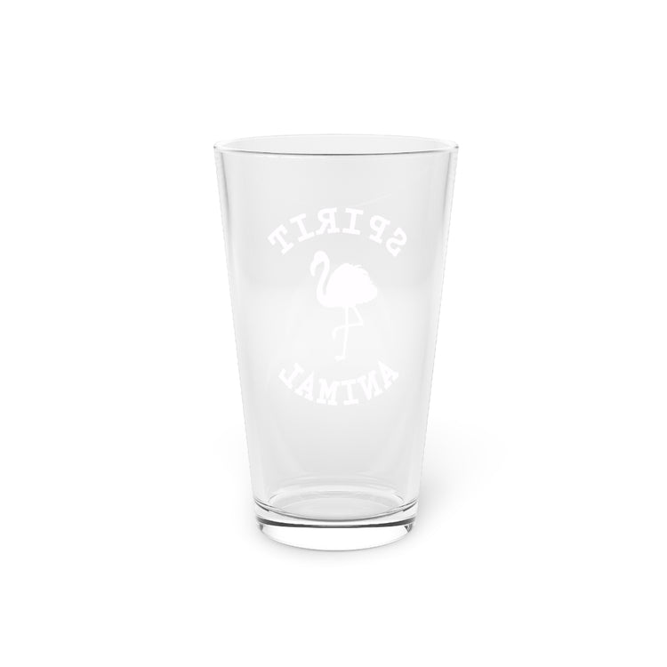 Beer Glass Pint 16oz  Spirit Animal Flamingo Bird Lover Gift