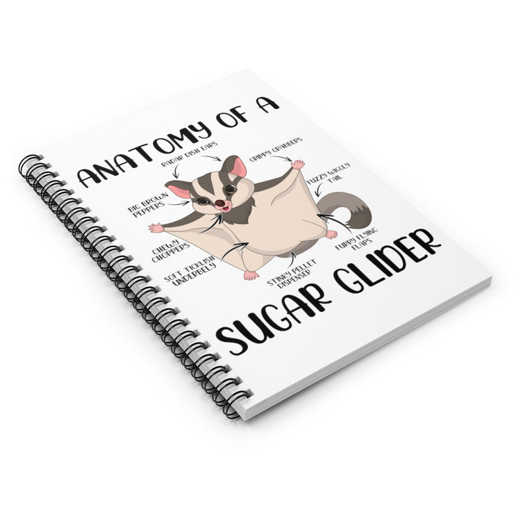 Spiral Notebook   Hilarious Anatomy Of Glider Furry Mammal Pets Enthusiast Gliding Exotic Pet