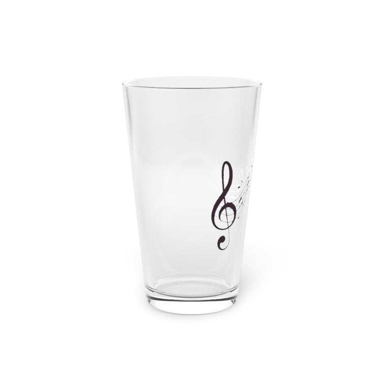 Beer Glass Pint 16oz  Novelty Melody Tunes Musician Lover Symbols Songwriters Fan Humorous