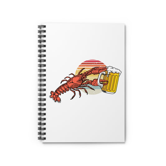 Spiral Notebook Hilarious Lobsters Opening Drinks Vacationing Illustration Vintage Seafood Alcohol Openers  Mockery