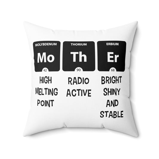 Mother Periodic Table Baby Bump Future Mom Shirt Spun Polyester Square Pillow