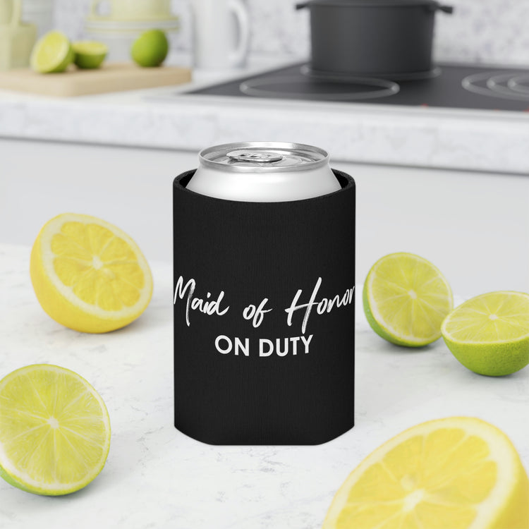 Beer Can Cooler Sleeve Hilarious Wedding Bridesmaid Women Saying Working Fun Engagement Bridal Bridesmaids Bride