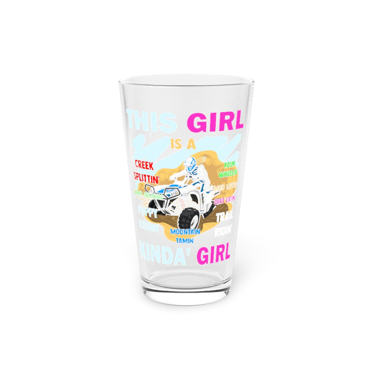 Beer Glass Pint 16oz  Novelty Biking Ladies Inspiring Feminists Illustration Puns Hilarious