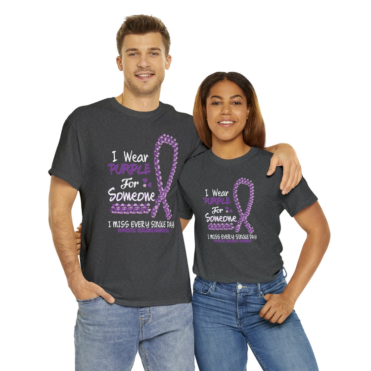 Shirt Funny Wear Purple Domestic Violence Awareness Survivor Fun Empowerment Support T-Shirt Unisex Heavy Cotton Tee