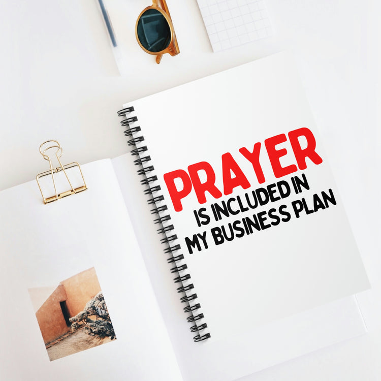 Spiral Notebook Motivational Saying Prayer Is Included In My Business Plan Wife God Entrepreneurs Dad Adult