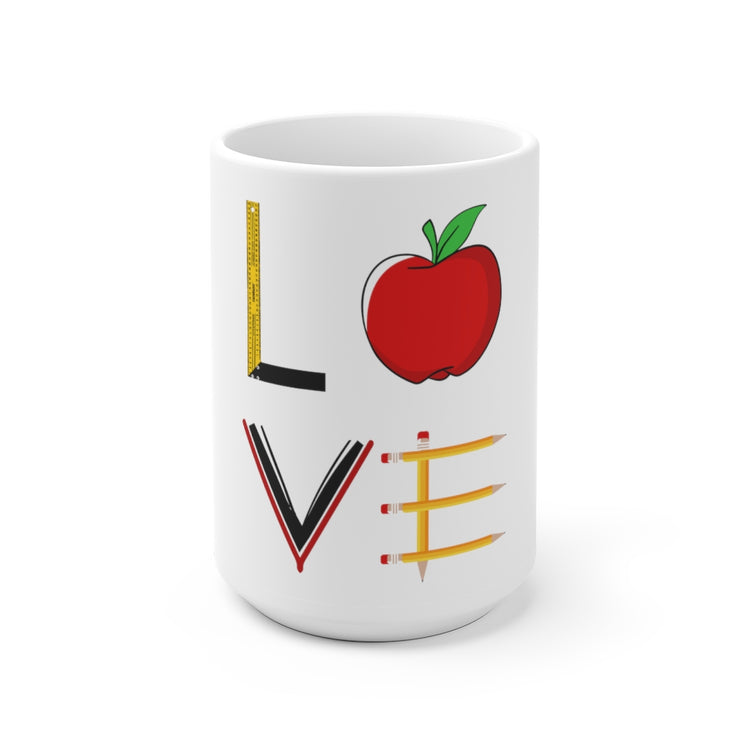 White Ceramic Mug Funny Teachers Appreciation Love Illustration Books Teacher  Novelty Supportive