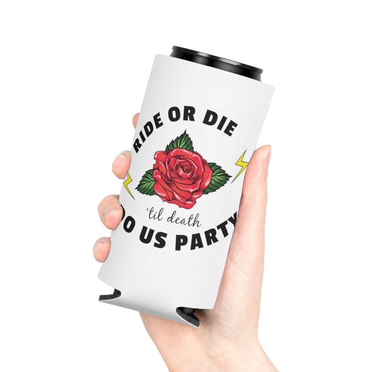 Beer Can Cooler Sleeve  Funny Bridal Bachelorettes Festivities Illustration Sayings Hilarious