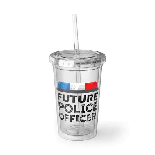 16oz Plastic Cup Novelty Police Outfit Kids Party Costume Sheriff Humorous Child County Officer Fan Patrol