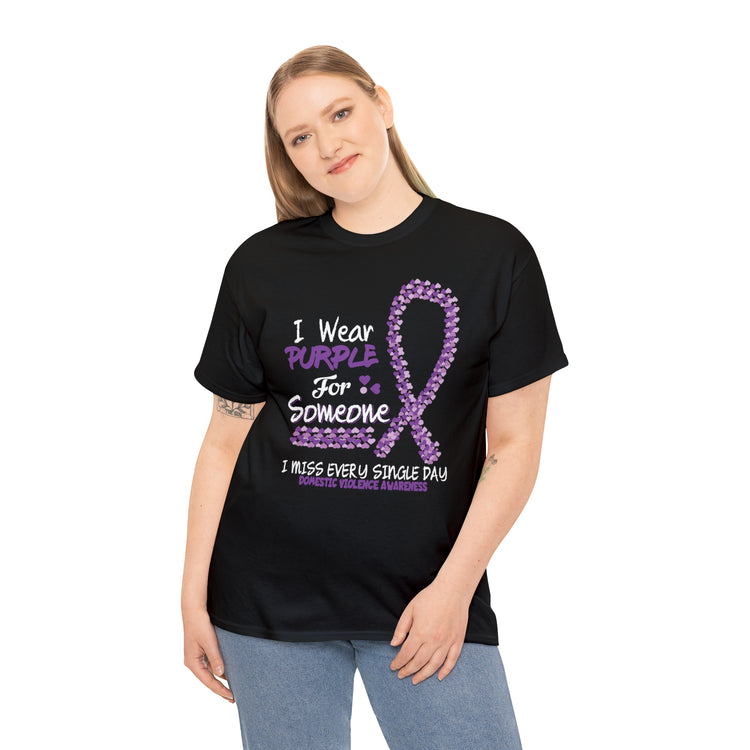 Shirt Funny Wear Purple Domestic Violence Awareness Survivor Fun Empowerment Support T-Shirt Unisex Heavy Cotton Tee