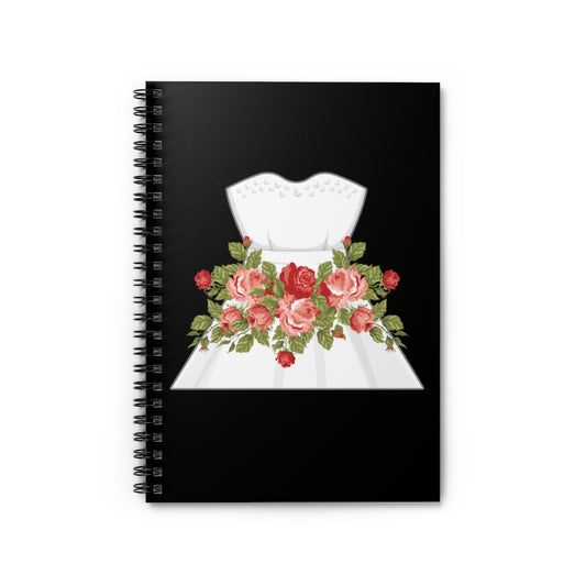 Spiral Notebook Hilarious Wedding Dresses Engagements Mockery Illustration Humorous Flowery Gowns Sarcastic Graphic Pun