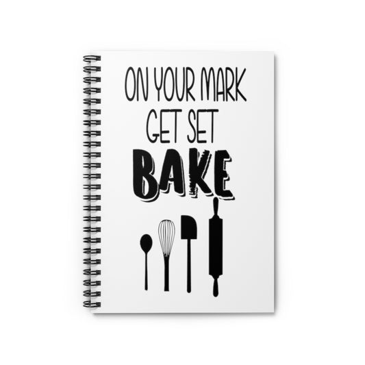 Spiral Notebook  Humorous Baking Set Funny Retro Outdoor Adventures Bakers Men Women