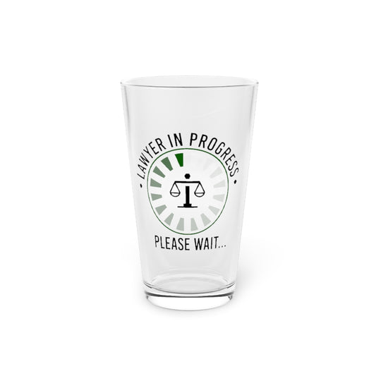 Beer Glass Pint 16oz  Novelty Undergraduate Upcoming Legal Practitioner attorney Humorous Legislation