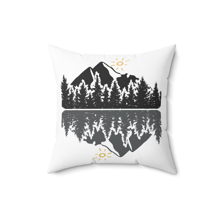 Crater Lake Mountain Wanderlust Camping Spun Polyester Square Pillow