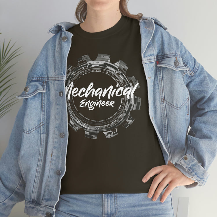 Novelty Mechanic Machinist Tech Cogwheel Engine Humorous Machinery Automation Men Women T Shirt Unisex Heavy Cotton Tee