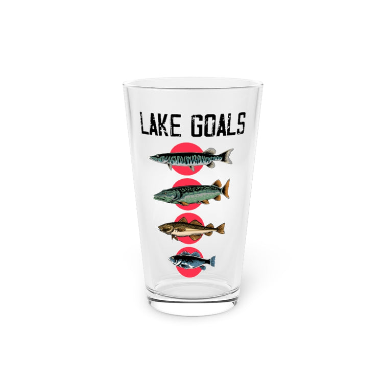 Beer Glass Pint 16oz  Novelty Lake Goals Angling cTrawling Enthusiast Hilarious Angler Trawler