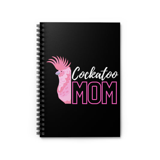 Humorous Cockatoo Momma Illustration Puns Tee Shirt Gifts | Funny Parrots Enthusiasts Gag Men Women T Shirt Spiral Notebook - Ruled Line