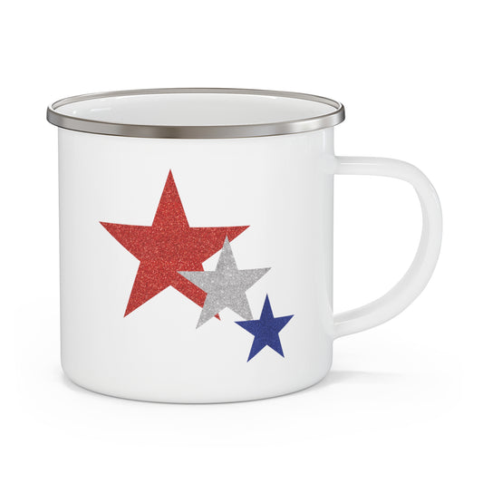 Three Stars Fourth Of July Enamel Camping Mug