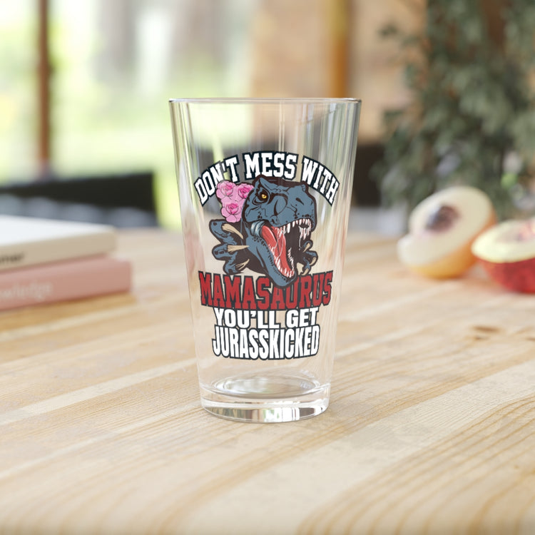 Beer Glass Pint 16oz Funny Mamasaurus For Women | Mothers Day