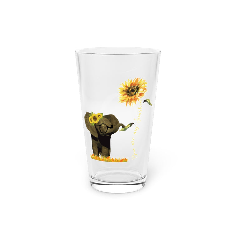 Beer Glass Pint 16oz You are My Sunshine Cute Elephant Kindness